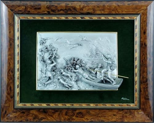 DESTOCKAGE -40% Chasse sur barque - Grand Tableau figurine étain KS 551