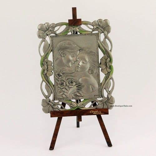 DESTOCKAGE -40% Chevalet en étain couple d'amoureux