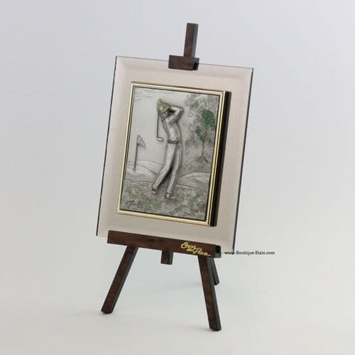 DESTOCKAGE -40% Chevalet miroir et étain le golfeur GOLF