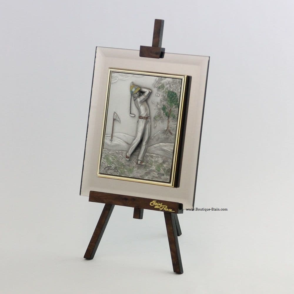 DESTOCKAGE -40% Chevalet miroir et étain le golfeur GOLF