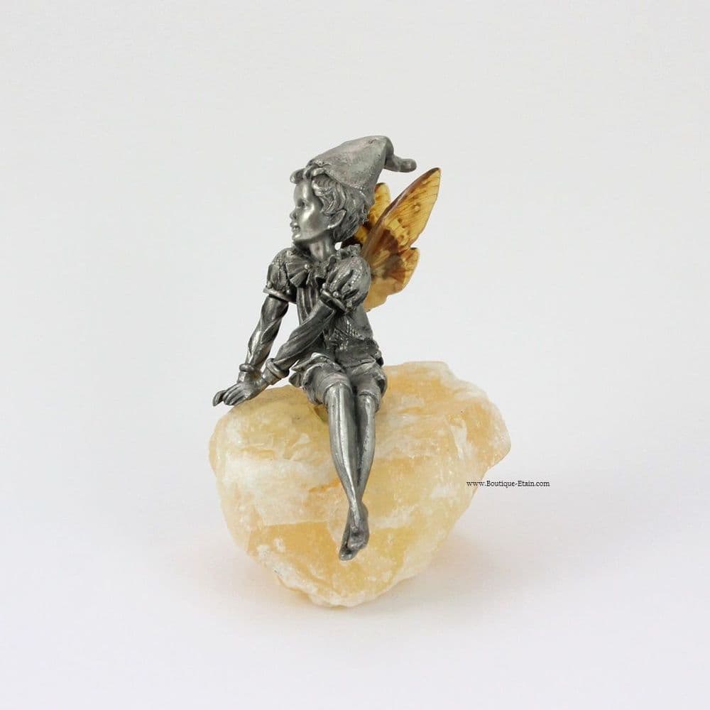 DESTOCKAGE -40% Elfe en étain sur Calcite orange