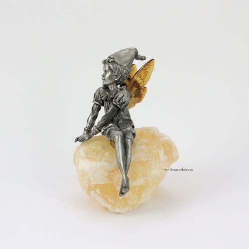 DESTOCKAGE -40% Elfe en étain sur Calcite orange