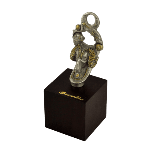 DESTOCKAGE -40% Figurine zodiacale Bélier en étain sur socle bois