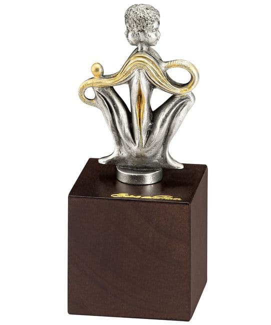 DESTOCKAGE -40% Figurine zodiacale Gémeaux en étain sur socle bois