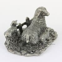 DESTOCKAGE -40% La brebis et ses petits en étain