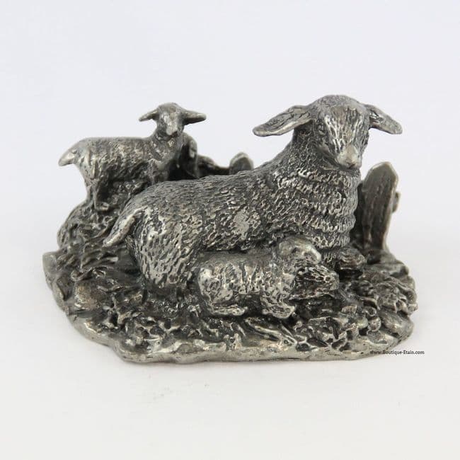 DESTOCKAGE -40% La brebis et ses petits en étain