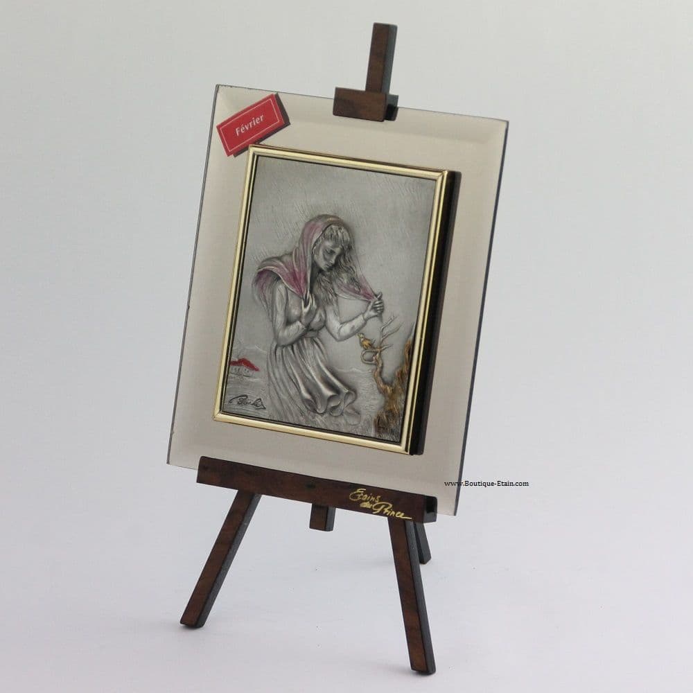 DESTOCKAGE -40% Le chevalet du mois de Février en étain