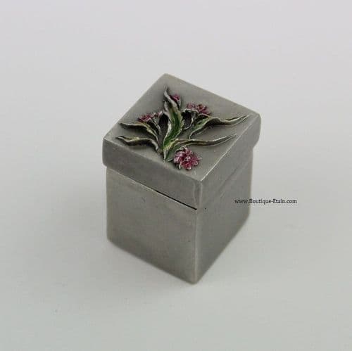 DESTOCKAGE -40% Petite boîte carrée en étain