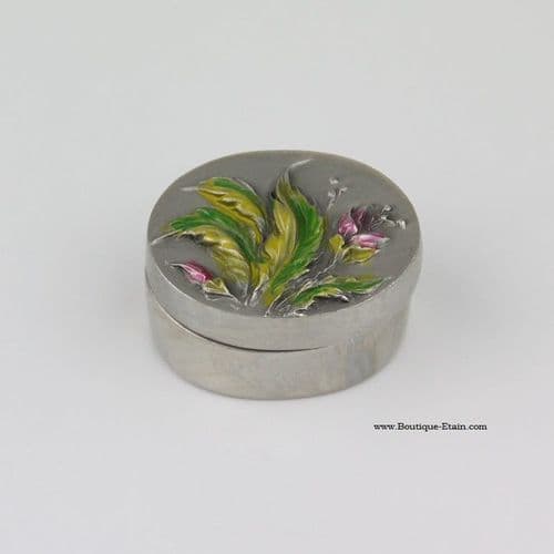 DESTOCKAGE -40% Petite boîte ovale en étain