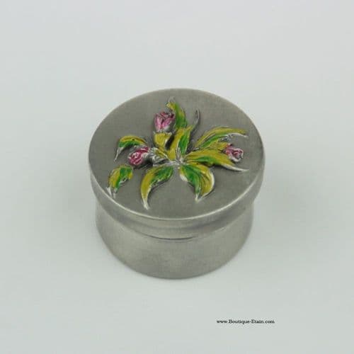 DESTOCKAGE -40% Petite boîte ronde en étain