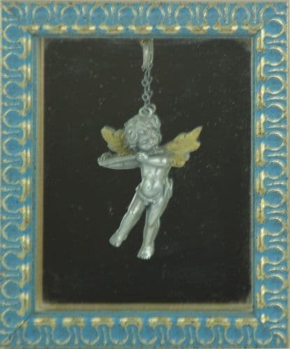 DESTOCKAGE -40% Tableau ange à la flûte en étain sur fond miroir