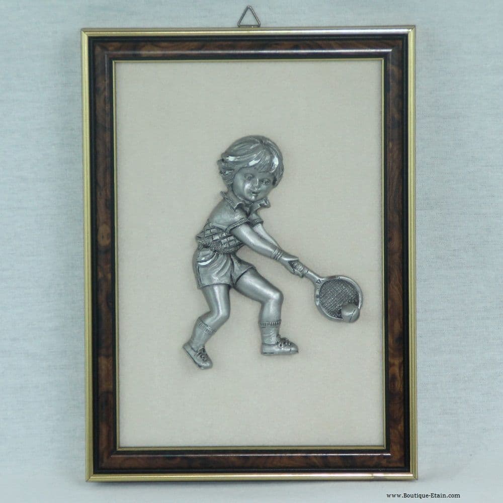 DESTOCKAGE -40% Tableau en étain le joueur de tennis