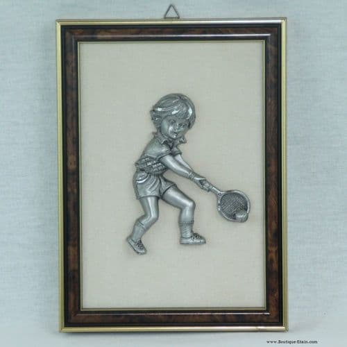 DESTOCKAGE -40% Tableau en étain le joueur de tennis