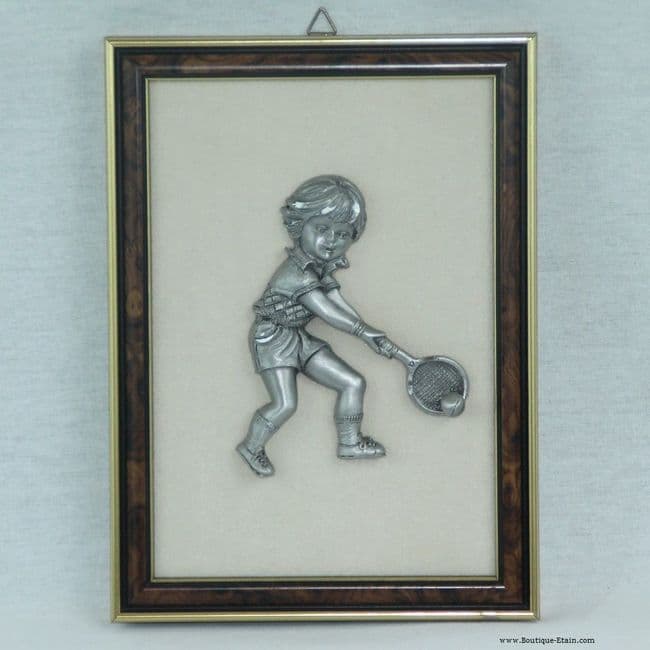 DESTOCKAGE -40% Tableau en étain le joueur de tennis