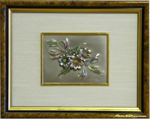 DESTOCKAGE -40% Tableau fleuri en étain