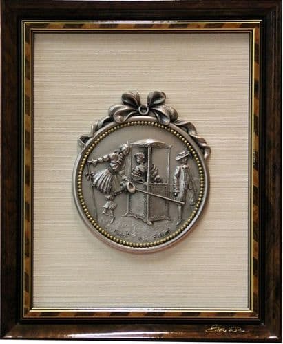 DESTOCKAGE -40% Tableau la marquise et son courtisan en étain