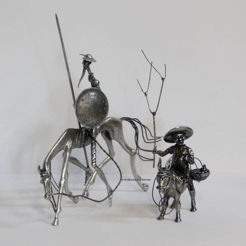 Dom Quichotte et Sancho Panza sur leurs montures