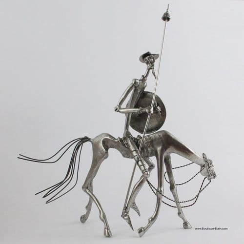 Dom Quichotte sur Rossinante en étain