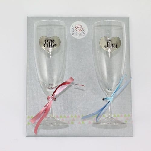 Duo de coupes Elle et Lui en étain