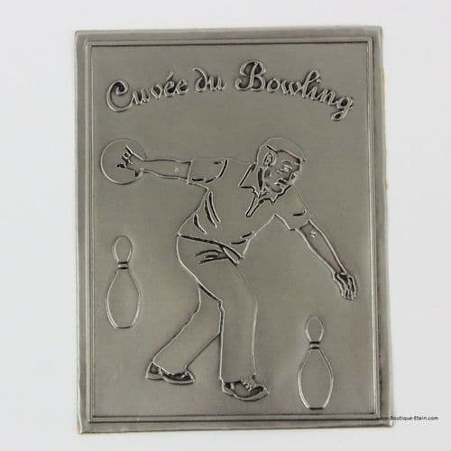 Etiquette Adhésive Bowling en étain pour bouteille