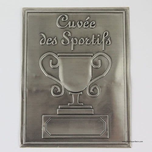 Etiquette Adhésive Cuvée des Sportifs en étain
