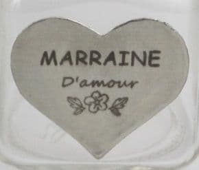 Etiquette adhésive en étain, autocollant Parrain  / Marraine