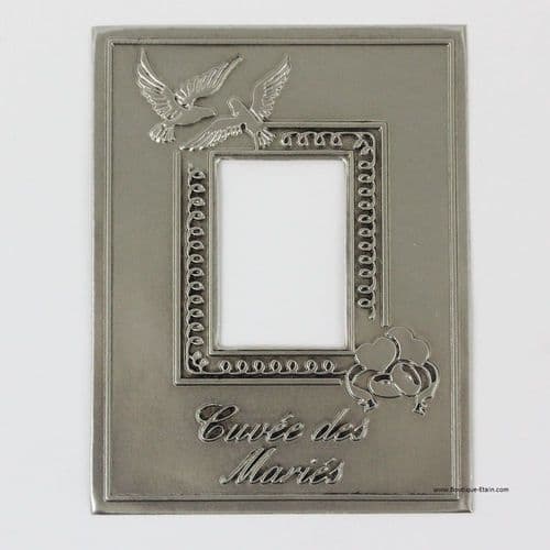 Etiquette Adhésive en étain Cuvée des mariés.