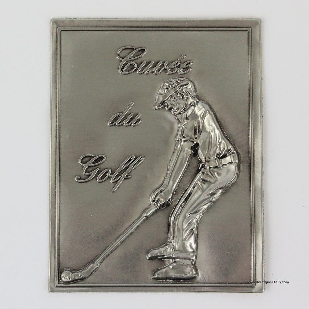 Etiquette Adhésive GOLF en étain pour bouteille