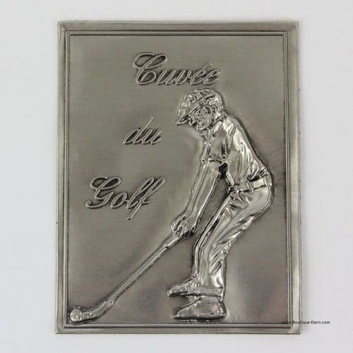 Etiquette Adhésive GOLF en étain pour bouteille