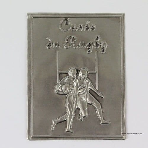 Etiquette Adhésive RUGBY en étain pour bouteille