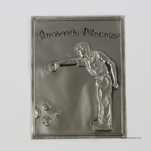 Etiquette à bouteille en étain Cuvée de la pétanque