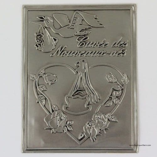 Etiquette à bouteille en étain Cuvée des nouveaux-nés