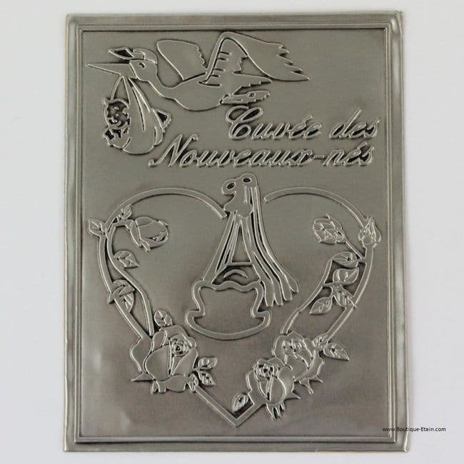 Etiquette à bouteille en étain Cuvée des nouveaux-nés