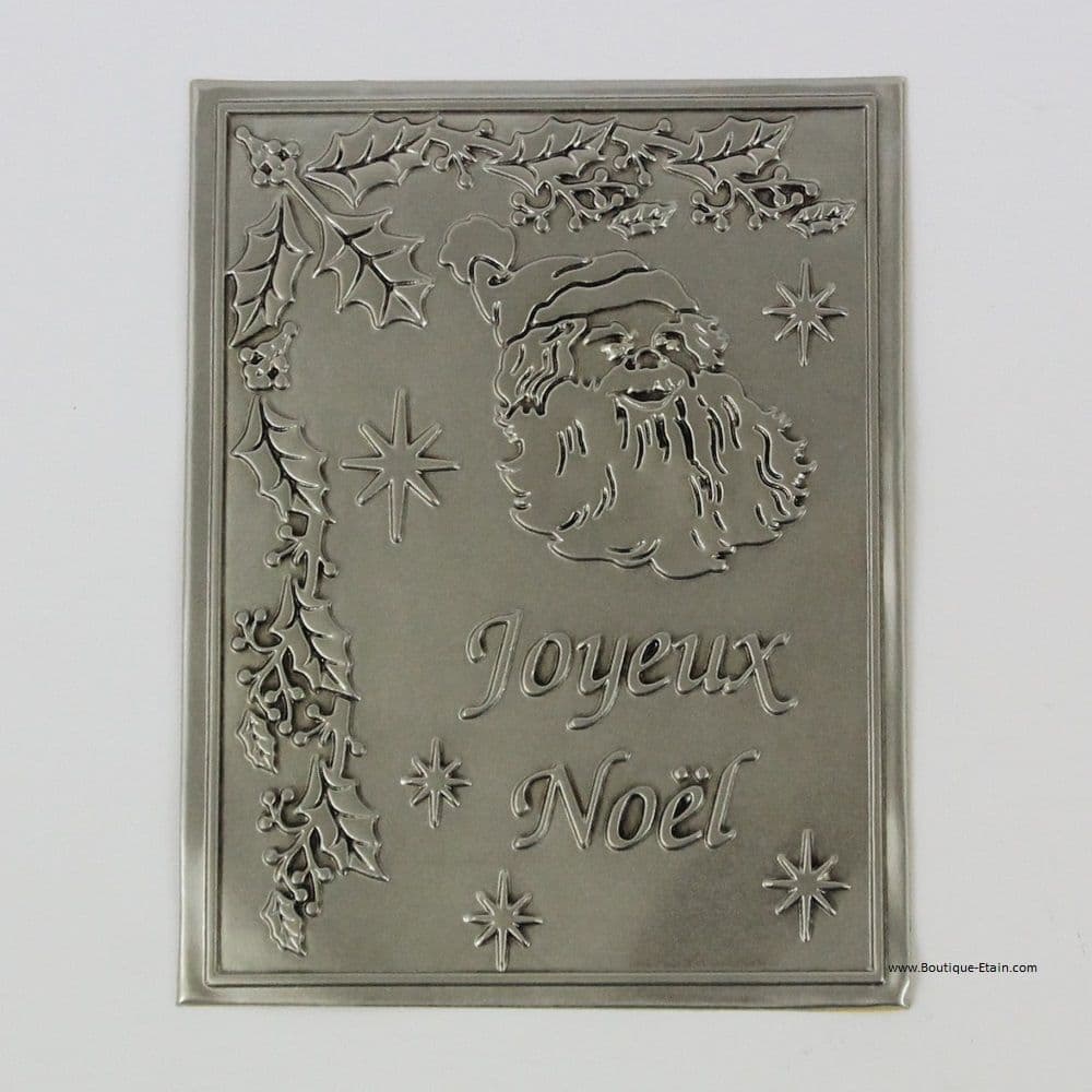 Etiquette à bouteille en étain Joyeux Noël