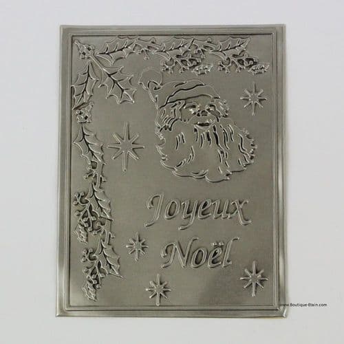 Etiquette à bouteille en étain Joyeux Noël