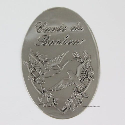 Etiquette pour bouteille Cuvée du bonheur