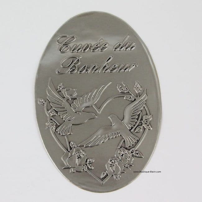 Etiquette pour bouteille Cuvée du bonheur