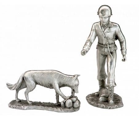 Figurine en étain Pompier équipe cynotechnique