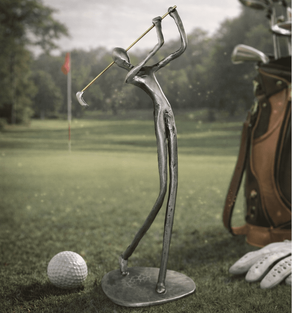 Figurine golfeur en étain