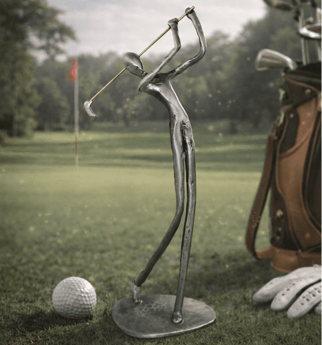 Figurine golfeur en étain
