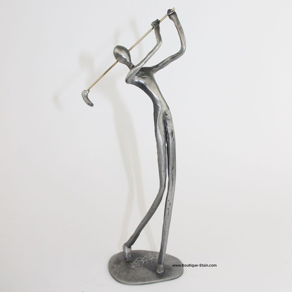 Figurine golfeur en étain