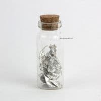 Fiole avec pépite d'étain h:5cm