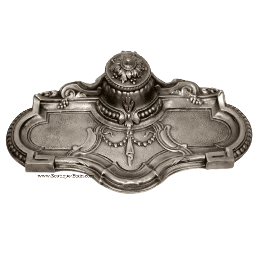 Encrier de notaire, style ancien en étain.