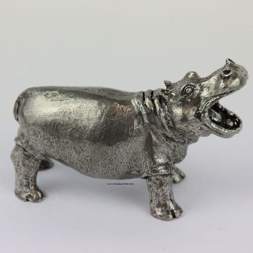 Grand hippopotame en étain