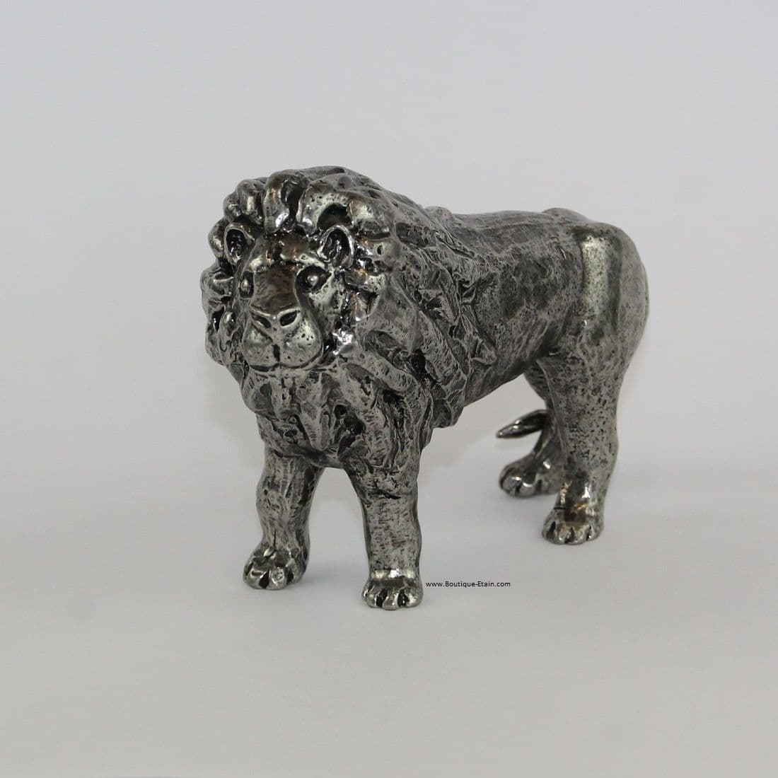 Bracelet Vintage En étain Avec Lions - Longueur ~20.5 Cm - Fermoir Mousqueton - Occasion