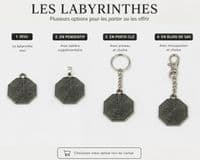 Grand pendentif,  médaillon en étain du Labyrinthe de Chartres