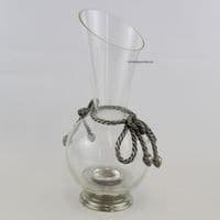Grand vase décor nœud en étain H 28cm