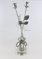 Grand vase décor nœud en étain H 28cm