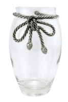 Grand vase en verre notif noeud en étain