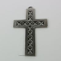 Grande croix croisillonnée en étain